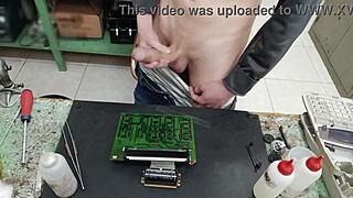 i blast a massive cumshot on a clients machine instead of fixing it