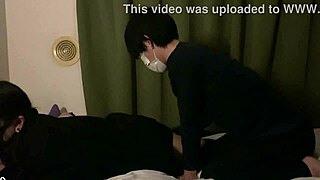 Amateur 18-Year-Old Japanese Brunette Babe Gets Rough Bedroom POV Blowjob and Tight Pussy Action Ending in Massive Cum on Ass