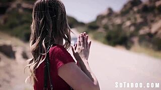 bipolar hitchhiker kirsten scott takes big cock deepthroat in car doggystyle rough sex 😏