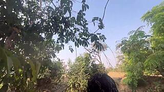 outside fucking this shy village girl with big ass in doggystyle sideways