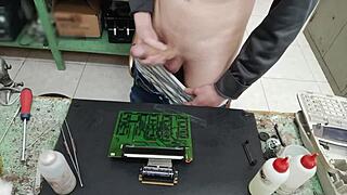 i blast a massive cumshot on a clients machine instead of fixing it