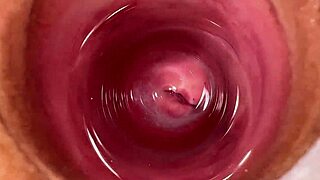 Camera deep inside Mias tight creamy pussy