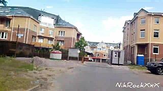 Evelina Darling cocky bitch flashes tits publicly and sucks dick boldly