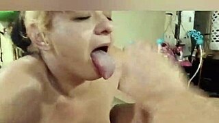 She deepthroats huge cock all the way with sloppy spit