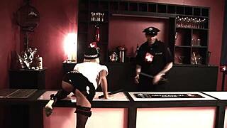 Watch milfs Tia Layne and Romana Ryder in fishnets get wild in a kinky foursome with gaping and cum