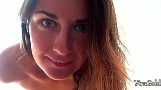 Sensual homemade sex with beauty camilla moon bent over in doggystyle getting fucked by big cock with cum on ass.