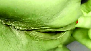 She Hulk homemade Halloween costume shows big green ass and feet with green pussy in compilation