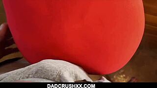 Cute teen Taylor Sands feels excited wearing stepmom's clothes to seduce her stepdad in kitchen POV.