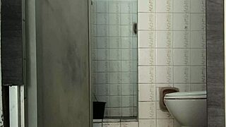 spying on myself in the bathroom touching gently