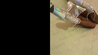 Total Silver Fishnet Pantyhose On Petite Latina Milf Ass