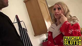 Hey, that beautiful blonde babe Jasmine gets her tight pussy stretched wide by cock in hardcore doggystyle.