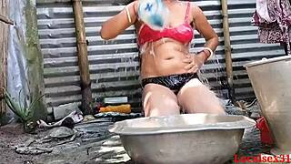 indian localsex bathroom fuck official video by localsex31 with horny bangladeshi couple squirting in outdoor ranch wedding.