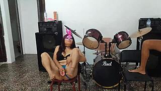 morena and her indigenous friend masturbate together with dildo toys on new years eve