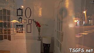 in the garage, this tranny floozy got her big ass smashed with anal action from huge cock while sucking and blowing