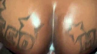 Nasty freaky slut devours nut and cream from big cock