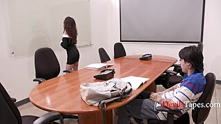 In the classroom, liv revamped finds math difficult but rides her teacher's ass easily.