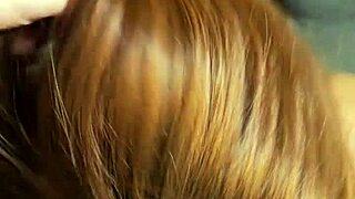 Amateur Redhead Babe In Leather Leggings And Boots Gets Cum Covered Blowjob And Doggystyle Fuck