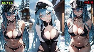 Esdeath's extreme femdom test in voiced hentai joi