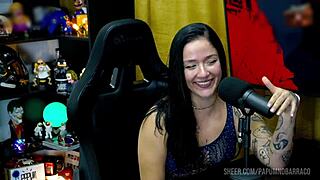 bi mejia shows how she likes getting fucked on podcast table ruan kisses her feet