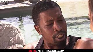 Petite Tattoo Babe TAKES Big Black Cock DEEP in ASS During Outdoor Interracial FUCK