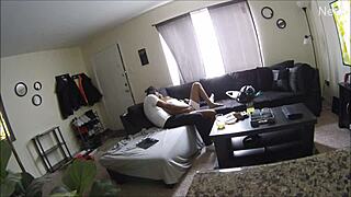 Got a nice afternoon visit from ebony couple with monster cock missionary and doggystyle