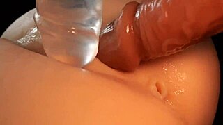 oh wow, check out this double hole action in that pink pussy