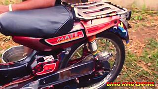 wild african wife queen rides ex boyfriend's big dick in ghetto for creampie fun