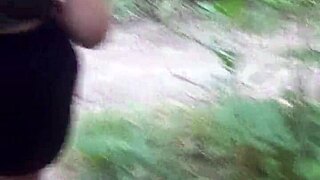 Adventire Time Public Woods with Blonde Blowjob and Cum Swallow