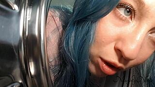 Step-son finds curvy milf step-mom stuck in the washing machine. He gives her tight pussy a creampie pounding.