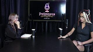 Brazilian blonde lesbians in sheer lingerie and costumes for group swinger sex