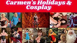 BBW Granny Carmen Enjoys Halloween Lingerie Fuck Leading to Intense Mature Orgasm