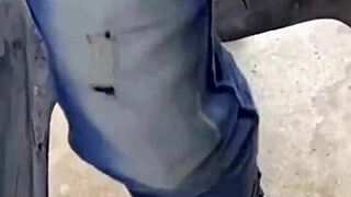 Worship her feet in this full fetish video with intense bdsm humiliation outdoors