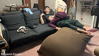 check out this japanese couple riding and fucking until she orgasms wildly