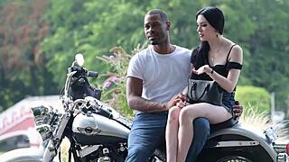 Tattooed hottie anna de ville takes big black cock in ass and pussy for interracial dp threesome with cum in mouth