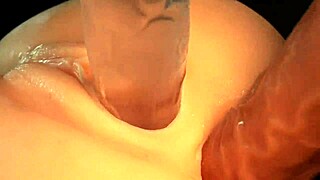 oh wow, check out this double hole action in that pink pussy