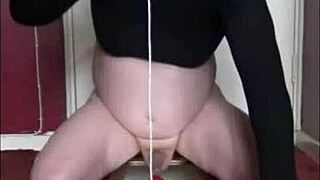 Bisexual crossdresser takes it rough in ass and mouth with dildo toys.