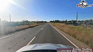 German teen feels excited during anal casting date with tourist on Mallorca holiday outdoors