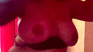 Hot sexy Nena teases with her big boobs in lingerie.