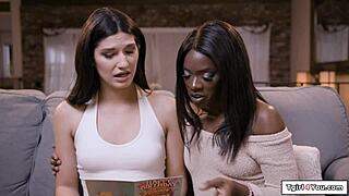 trans zariah aura licks and fucks ebony girlfriend's hairy pussy