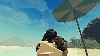 Fucking My Roblox Catgirl At The Beach