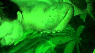 Specific sounds of passionate interracial moaning fill the air during intense encounter.