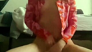 Teen girl with dildo feels horny and starts teasing in her homemade solo session