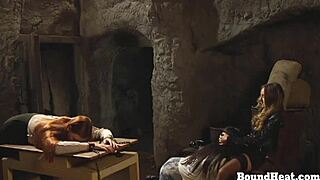 Horny Dominant Lesbian Madame Gets Intense Orgasm From Bound Slave Licking Her Wet Pussy In Bondage