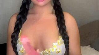 Horny British slut feels intense pleasure in solo masturbation with squirting orgasm