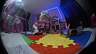 Why does this futanari shemale with pigtails use toys for anal gaping? Mexican teen transsexual in miniskirt and socks orgasms wildly.