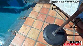 Sexy milf Shay Sights gets super wet by the pool, not just from swimming 😏💦