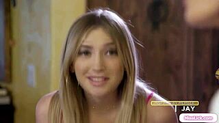 Stepmom straps on while stepdaughter eagerly licks in this old and young lesbian encounter. They dive into passionate muff diving and toy play.