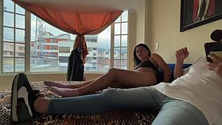 Horny blonde secretary removes condom from coworker during office interview, letting him cum inside her vagina