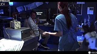 The mad scientist freezes his young 18+ lab partner Matty Mila, then fucks her till she squirts wildly.