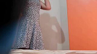 Hermanastra Colombiana Changing Clothes In Cute Miniskirt